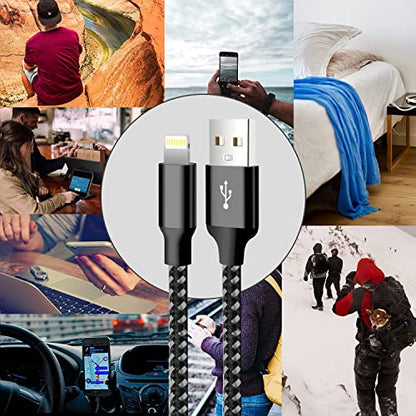 cugunu USB to Lightning Cable, 5 Pack Fast iPhone Charger Cord (BlackGray) - color: Black Gray, style: USB-A to L