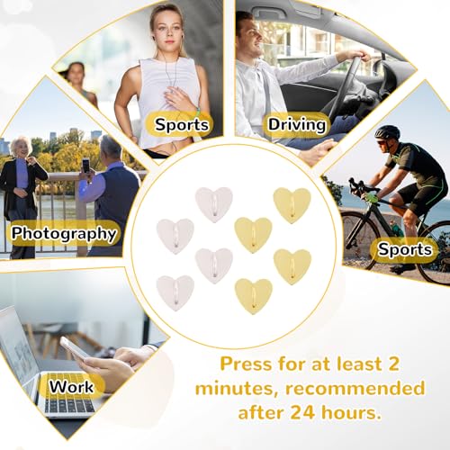 8pcs Heart Phone Charm Holder, 1inch Cell Phone Charm Hook - color: gold, silver, size: 2.5cm