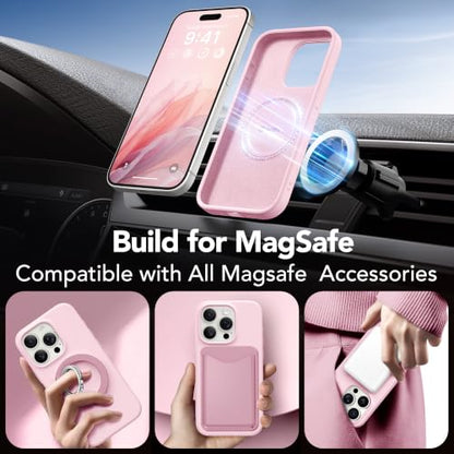 GONEZ Magnetic for iPhone 15 Pro Case, Silicone Cover Chalk Pink - color: A-Chalk Pink, size: Iphone 15 Pro