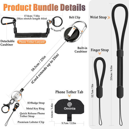 Anti Theft Phone Strap Set with Phone Tether Tab Fit for iPhone Most Phones