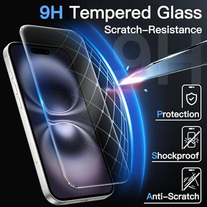 JETech Screen Protector for iPhone 16, 3-Pack - size: iPhone 16