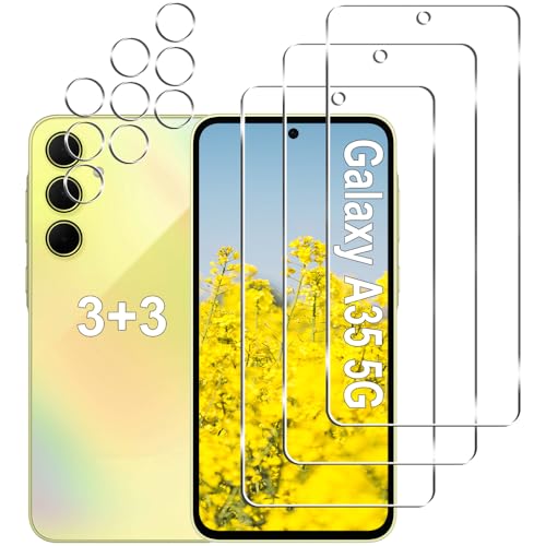 3+3 Pack for Samsung Galaxy A35 5G Screen Protector + Camera Lens Protector