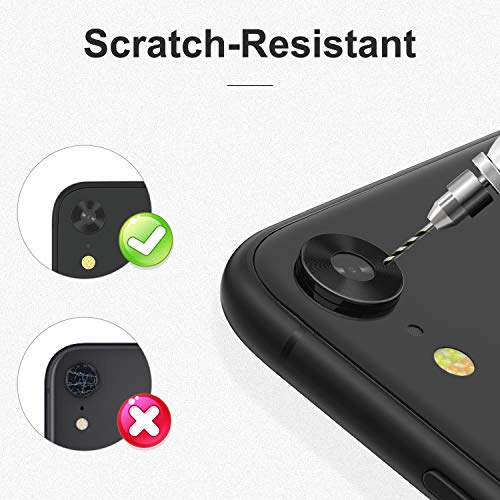 For iPhone XR Camera Lens Protector - [2 Pack] Premium Aluminum Alloy Back Rear Camera Lens Screen Cover Case Shield - Black - color: Black-iPhone XR