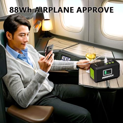 GENSROCK Portable Power Station 120W, Power Bank with AC Outlet 24000mAh - color: Black Green