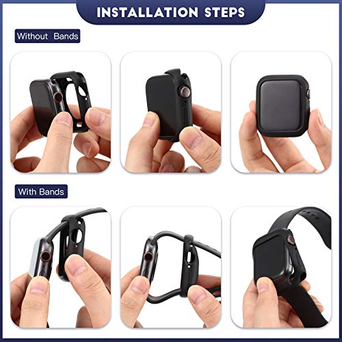 16 Pieces Soft TPU Protective Watch Case Anti-Scratch Silicone Protector Soft Flexible TPU Thin Lightweight Bumper Cover for Smartwatch Series(40 mm) - size: 40 mm