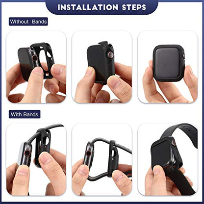 16 Pieces Soft TPU Protective Watch Case Anti-Scratch Silicone Protector Soft Flexible TPU Thin Lightweight Bumper Cover for Smartwatch Series(40 mm) - size: 40 mm