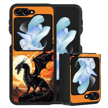 for Samsung Galaxy Z Flip 5 Case, Heavy Duty Dual Layer Hybrid Military Grade Shockproof Drop Folding Protective Cover for Samsung Galaxy Z Flip 5 5G 2023, Evil Dragon - color: Evil Dragon
