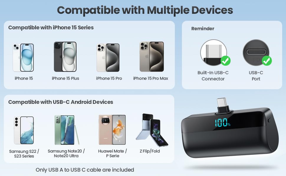 Mini Portable Charger for iPhone 18/17/16/15 Series,Upgraded 5500mAh PD Fast Charging USB C Power Bank,Travel Essential Battery Pack for iPhone 18 Pro/18 Pro Max/17/16/15 Series Galaxy Android-Black - color: Black