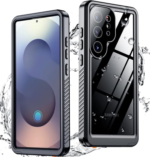 SPIDERCASE Upgraded for Samsung Galaxy S25 Ultra Case Waterproof,Built-in Screen & Camera Lens Protector[IP68 Underwater] [Military Grade Shockproof] Full Body Protection Phone Case, Black/Clear - color: Black/Clear, size: Samsung Galaxy S25 Ultra