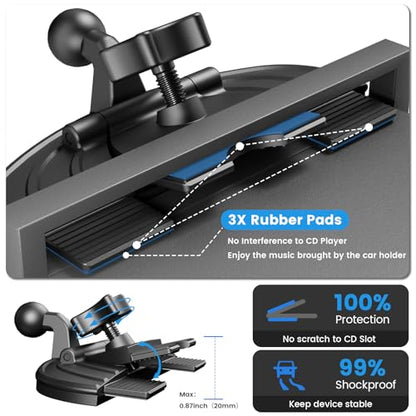 OHLPRO CD Slot Magsafe Car Mount Charger for iPhone 17, JetBlack - color: Black