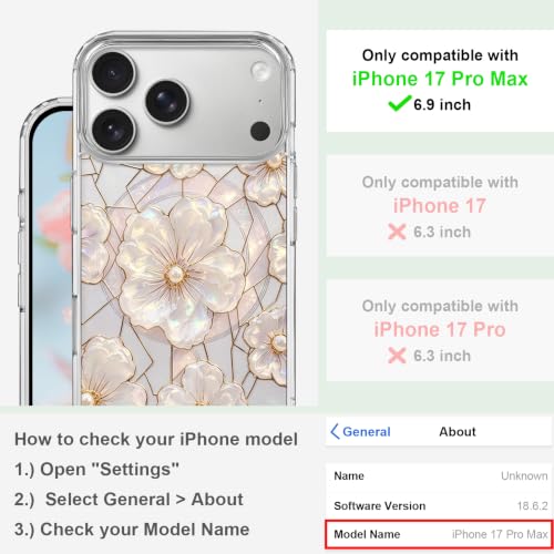 for iPhone 17 Pro Max Magnetic Case【Compatible with MagSafe】 Aesthetic Oil Painting Stained Glass Flower Design, Slim Fit Hard PC Back Shockproof Cute Clear Phone Cover, Light Pink - color: Light Pink, size: iPhone 17 Pro Max