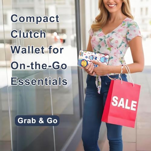 Cellphone Wallet for Women with Wrist Strap, RFID Blocking Credit Card Holder Large Size Clutch Purse, Owl - color: Owl