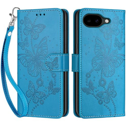 for Google Pixel 10a Wallet case, Blue-Butterfly | 3 Card Holders, Kickstand, Shockproof TPU Shell, PU Leather, Magnetic Closure, Protective Flip Folio Cover, Women - color: 8