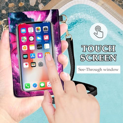 Small Crossbody Bags for Women Touchscreen Cell Phone Bag Cross Body Purses with adjustable Strap,Gifts For Teenage Girls - color: Dragons In Pink Cloudy