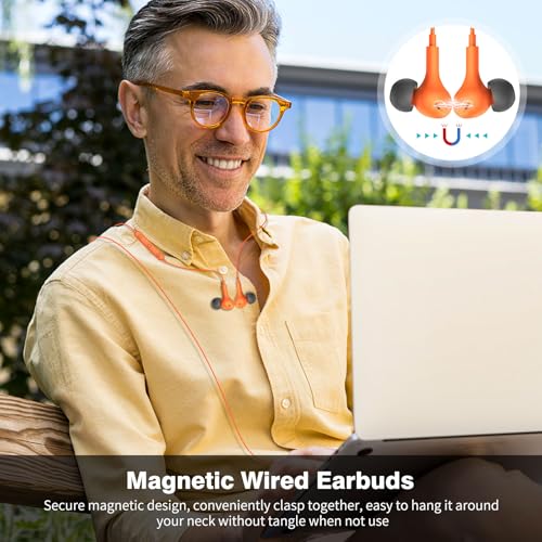 USB C Headphones for iPhone 18 Pro Max 17 16 15/Galaxy S26 FE Wired Earbuds - color: Orange