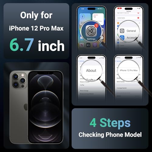 jaroco Magnetic for iPhone 12 Pro Max Case Heavy Duty Protection Black | Compatible with MagSafe,Military Grade Drop Protection,Translucent Matte,Non-Slip,Shockproof 2-Layer Durable Bumper Case - color: Black, size: iPhone 12 Pro Max
