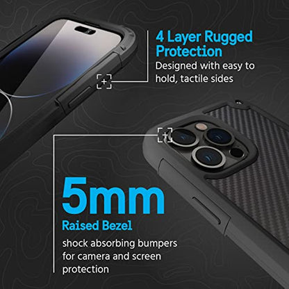 Pelican Shield Series - iPhone 13 Pro Max Case/iPhone 12 Pro Max Case [21ft Military Grade Drop Protection] [Wireless Charging Compatible] Protective Cover with Belt Clip Holster Kickstand - Black - color: Shield Black