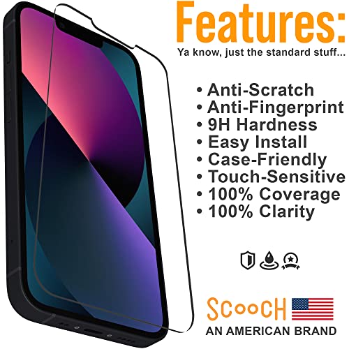 Scooch® Tempered Glass Multipack for iPhone 13 Mini, 3 Screen Protectors and 2 Camera Lens Protectors, Premium 9H Tempered Glass, Anti-Scratch, Anti-Fingerprint, Impact Resistant - size: iPhone 13 Mini