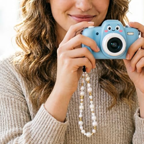 Beaded Phone Charm Lanyard Strap Girly Style Fixed Beads Pearl Lanyards - color: PH-hdcy-2