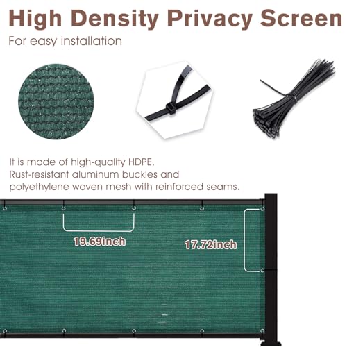 SUNNY GUARD 3' x 10' Balcony Privacy Screen, HDPE Patio Railing Cover Fence - color: Dark Green, size: 0 3' x 1 0'