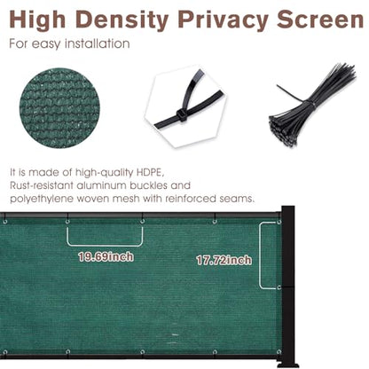 SUNNY GUARD 3' x 10' Balcony Privacy Screen, HDPE Patio Railing Cover Fence - color: Dark Green, size: 0 3' x 1 0'