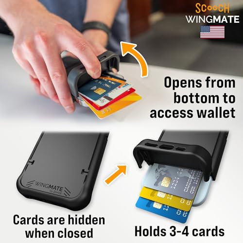 Scooch® for iPhone 15 Case with Card Holder, Wingmate Wallet Case with Hidden Card Slot and RFID Protection, Holds 3 to 4 Cards, 10-Foot Drop Protection, Dried Flowers | Hidden Card Holder for 3-4 Cards, RFID Protection, 10-foot Drop Protection - color: D