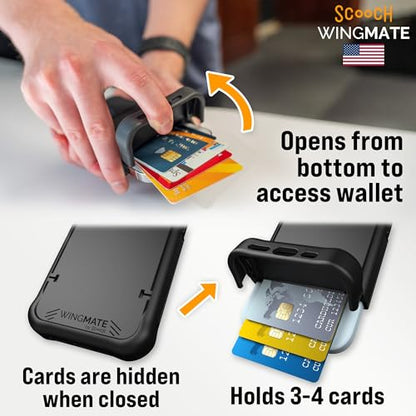 Scooch® for iPhone 15 Case with Card Holder, Wingmate Wallet Case with Hidden Card Slot and RFID Protection, Holds 3 to 4 Cards, 10-Foot Drop Protection, Dried Flowers | Hidden Card Holder for 3-4 Cards, RFID Protection, 10-foot Drop Protection - color: D