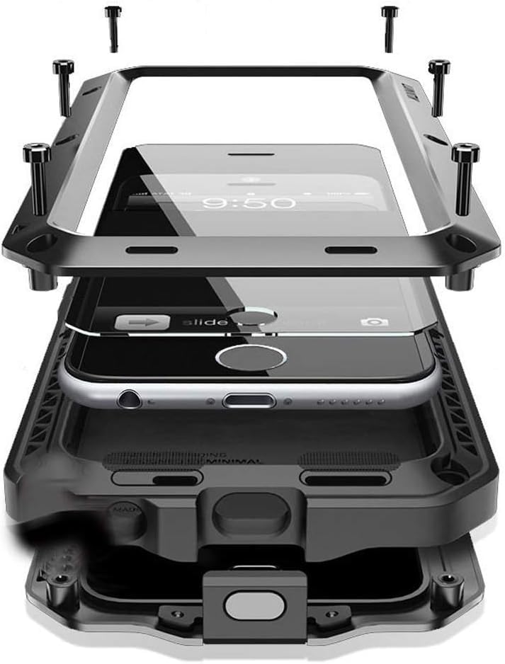for iPhone 16E Metal Case,Heavy Duty Shockproof Aluminum Alloy Tough Armour Military Grade Phone Case for iPhone 17E,Full Body Protective Cover with Silicone Built-in Screen Protector-Black - color: Black