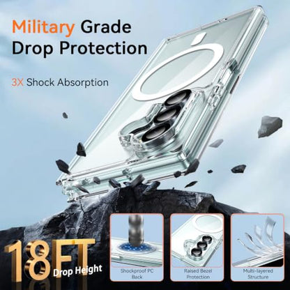 Hensinple for Samsung Galaxy Z Fold 8 Ultra Case,Z Fold8 Ultra| Z Fold 7 Case [Compatible with MagSafe] Translucent Matte Military Grade Protection Shockproof Rugged Magnetic Phone Cover(Clear) - color: Z Fold 8 Ultra-Clear, size: Galaxy Z Fold 8 Ultra| Z