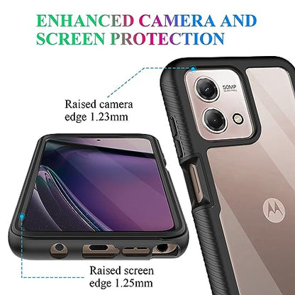 Compatible with Moto G Stylus 5G 2023 Case, Built in Screen Protector Full Body Shockproof Slim Fit Bumper Protective Phone Cover Men Women-Black/Clear - size: Moto G Stylus 5G 2023