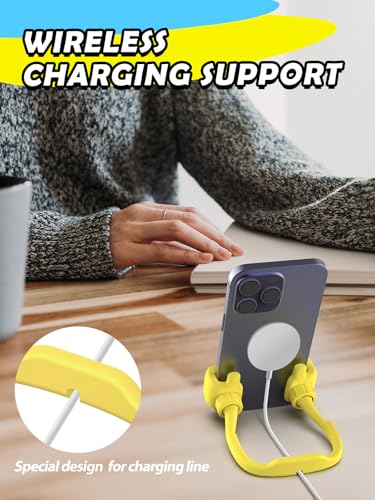 Christmas Stocking Stuffers for Kids Teens Girls Boys Thumbs Up Phone Stand - color: Macaron Blue+Yellow