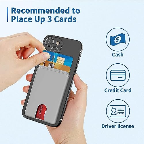 Senose 4 Pack Phone Card Holder Stick On Credit Phone Wallet - color: Pink+White+Black+Grey