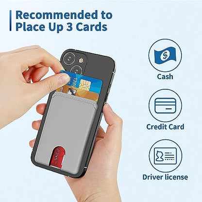 Senose 4 Pack Phone Card Holder Stick On Credit Phone Wallet - color: Pink+White+Black+Grey