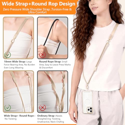 Phone Lanyard, On-the-Go Universal Crossbody Strap Neck Lanyard with Phone Tether Patches for Most Cellphones - color: N