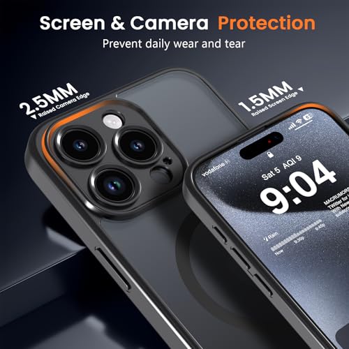 Magnetic Case for iPhone 13 Pro 6.1-Inch, [Compatible with Magsafe][Full Camera Protection] Ultra Slim Translucent Matte Shockproof Protection Phone Cover-Black - color: Black, size: iPhone 13 Pro