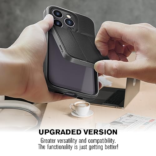 VENA vCommuteX Detachable Wallet Case for Apple iPhone 14 Pro (6.1"), (Magsafe Compatible, Military Drop Protection) Leather Cover Card Slot Holder with Kickstand - Space Gray/Black - color: MagSafe Compatible - Black, size: iPhone 14 Pro