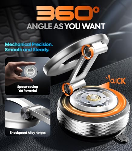 Wigoo Vacuum Magnetic Phone Holder for Car for Magsafe, Silver - color: Silver