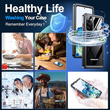 xiwxi for Samsung Galaxy S20 Case Waterproof,[IPX8 Underwater Case][Full Body Shockproof & Military Dropproof] Clear Sound Quality Built-in Screen Protector for Samsung S20 6.1 inch-Black - size: For Samsung S20-6.1"