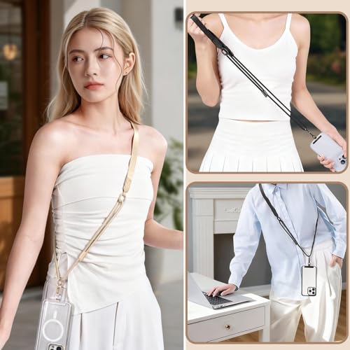 Phone Lanyard, On-the-Go Universal Crossbody Strap Neck Lanyard with Phone Tether Patches for Most Cellphones - color: M
