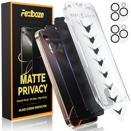 2+2 Pack Matte Privacy Screen Protector for iPhone 15 Pro