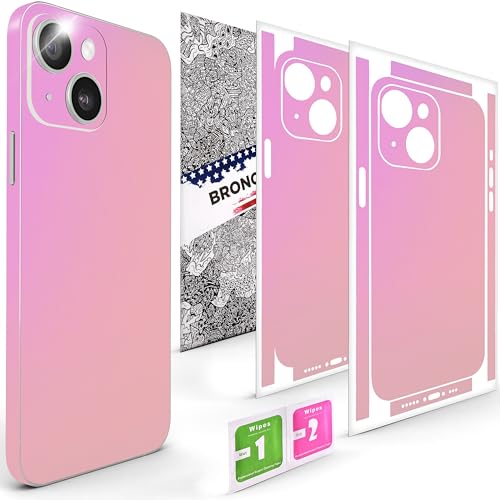 2Pcs Skin Wrap Compatible for iPhone 14 – Slim Decal Vinyl Protective Film for Sides & Back – Sleek Fit, Premium Look – Compatible with All iPhone 14 Cases - Iridescent Pink - color: Iridescent Pink