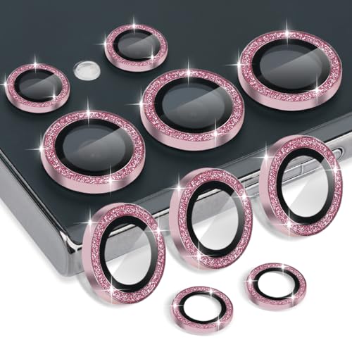 Camera Lens Protector for Samsung Galaxy S25 Ultra, Glitter Pink - color: Glitter Pink