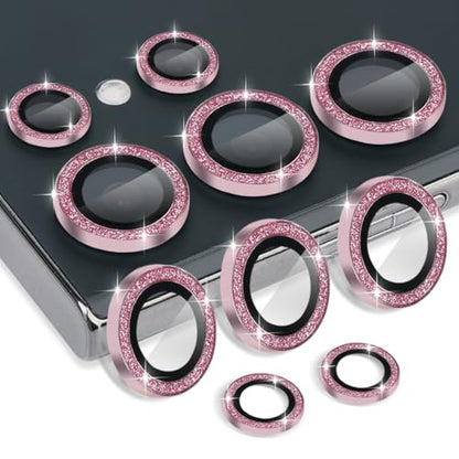 Camera Lens Protector for Samsung Galaxy S25 Ultra, Glitter Pink - color: Glitter Pink