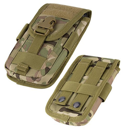 Tactical Phone Holster Pouch Case, Molle Gadget Bag Molle Attachment Belt Holder Waist Bag for 4.7"-6.9" with US Flag Patch for iPhone 18 Pro Max/17 Pro/16 Pro/15 Pro - color: Camo