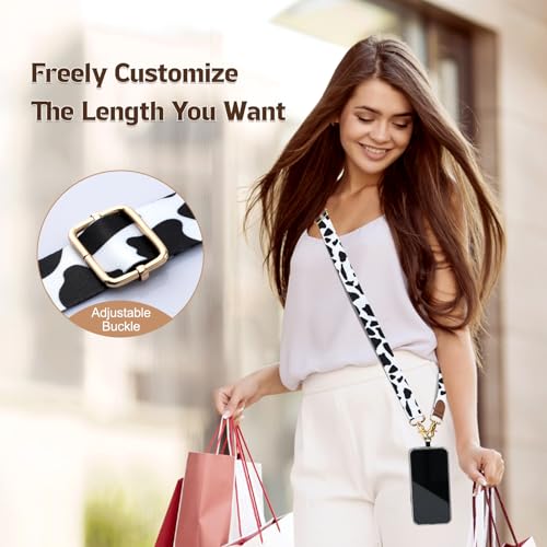 TiMOVO Phone Lanyard Crossbody Wrist Strap, Adjustable Anti-Theft Phone Strap for All Phone Case, lanyard for Women and Men - color: Black&white