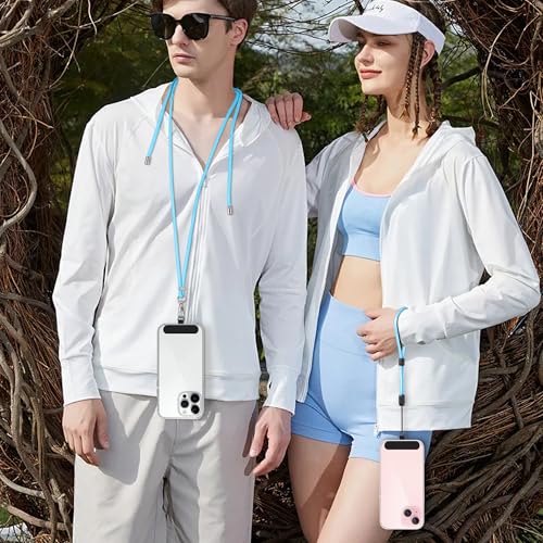 takyu Phone Lanyard, 2 Pack Adjustable Cell Phone Lanyard Crossbody Neck Strap and 2 Pack Phone Wrist Strap with Tether Tabs Compatible for iPhone Smartphones-Black Blue - color: Black+blue