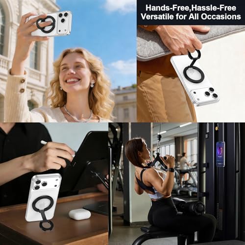 iPhone 17e Phone Grip for Samsung S26 Phone Ring Holder for MagSafe - color: Black