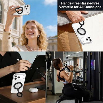 iPhone 17e Phone Grip for Samsung S26 Phone Ring Holder for MagSafe - color: Black