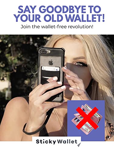 The StickyWallet Premium Spandex Stick-on Phone Wallet Card Holder for any Case | Unique Double Pocket Design + Finger Strap (2-Pack) - size: Pack of 2