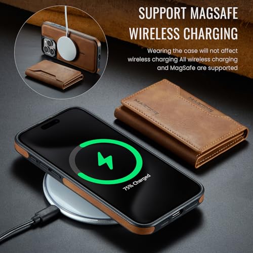 K2 2 in 1 Detachable Magnetic Phone Cases Compatible with iPhone 16 Pro Max Case with Card Holder RFID Blocking, Compatible with Magsafe Wallet, Leather 6.9'' (Brown, iPhone 14 Pro Max) - color: Brown, size: iPhone 14 Pro Max